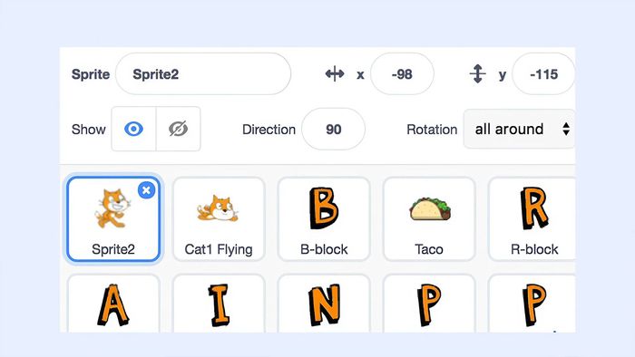 Hướng dẫn cách tạo game 3D trên Scratch đơn giản bước 3 (Hình minh họa)
