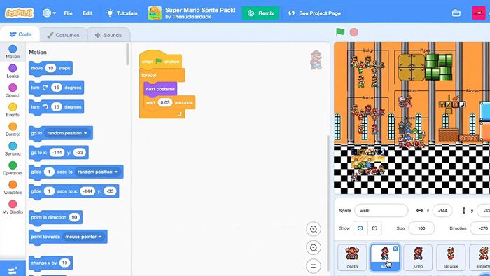 Hướng dẫn tạo game 3D trên Scratch đơn giản bước 4 (Hình minh họa)