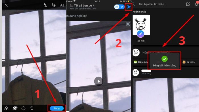 Hướng dẫn đăng video HD lên nhật ký Zalo trên điện thoại - các bước 4 và 5