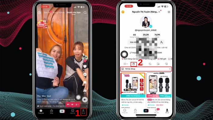 Cách kiểm tra điểm vi phạm TikTok Shop trên điện thoại - bước 1,2