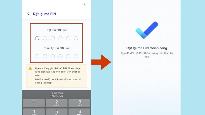 Cách lấy lại mã PIN Digital OTP MBBank bước 4 (Hình minh họa)