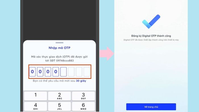 Hướng dẫn đăng ký OTP MBBank sau khi reset điện thoại bước 4 (Hình minh họa)