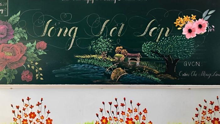 Trang trí bảng tổng kết năm học với nhiều màu sắc đẹp mắt