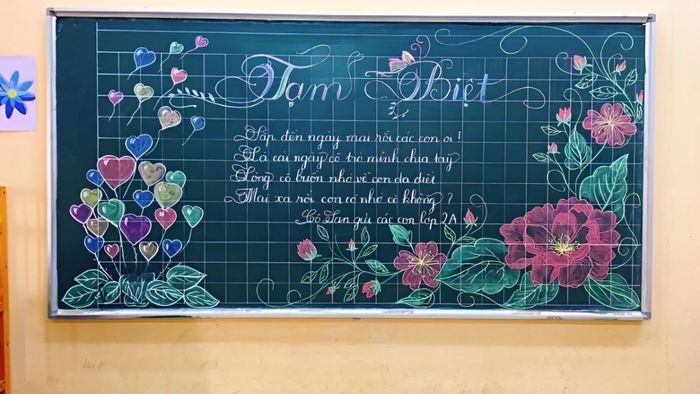 Trang trí bảng tổng kết năm học bằng phấn mang ý nghĩa sâu sắc