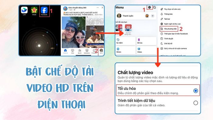 cách gửi video qua Messenger không bị mờ - Bật chế độ tải video HD trên máy tính