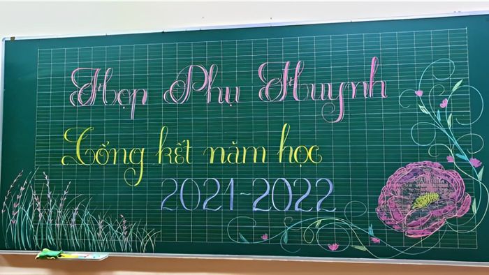 Trang trí bảng tổng kết năm học bằng phấn dễ thực hiện