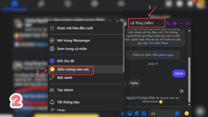 Hướng dẫn thay đổi emoji Messenger trên máy tính - bước 2