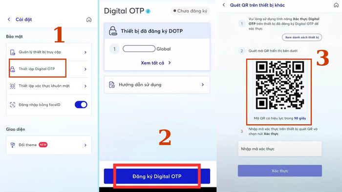 Hướng dẫn đăng ký OTP MBBank trên thiết bị mới bước 1 (Hình minh họa)