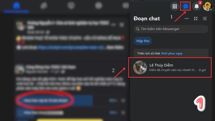 Hướng dẫn thay đổi emoji Messenger trên máy tính - bước 1