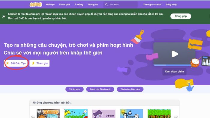 Tạo dự án mẫu bằng ứng dụng AI