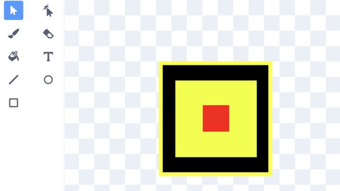 Thiết kế nhân vật chính trước khi bắt đầu làm game Geometry Dash trên Scratch (Hình minh họa)