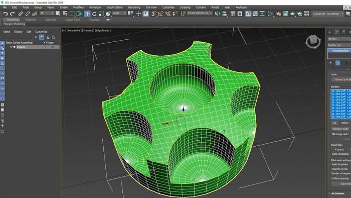 Modifier giúp điều chỉnh mô hình sau Boolean mà không phá vỡ cấu trúc lưới gốc