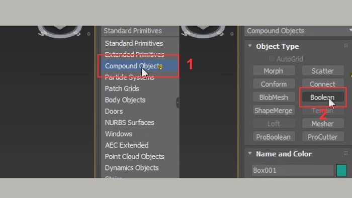 Chi tiết cách thực hiện lệnh Boolean trong 3DsMax