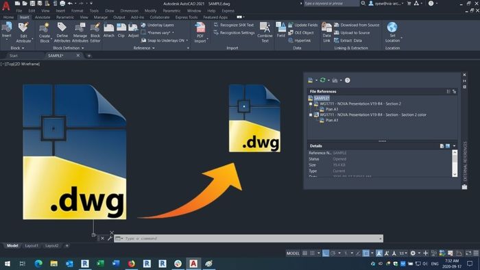 Xref giúp tối ưu hóa kích thước bản vẽ CAD