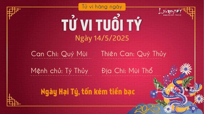Tử vi hàng ngày 14/5/2025 - Tý