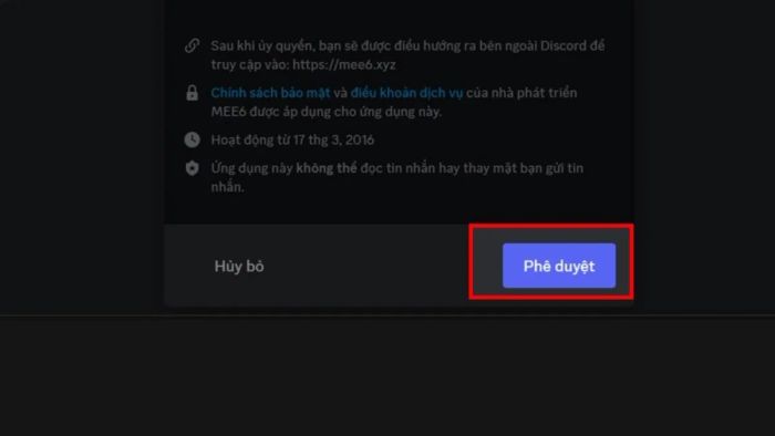 Sử dụng bot để xóa tin nhắn - bước 2.1