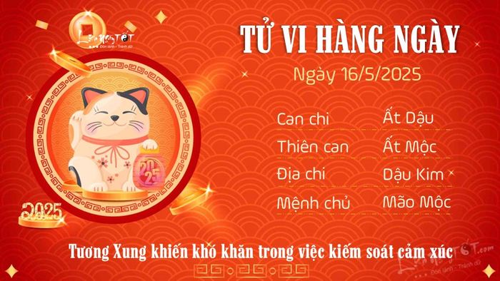 Tu vi hang ngay 16/5/2025 cua 12 con giap - Mao