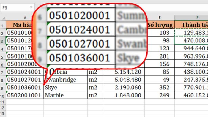 Nguyên nhân xuất hiện dấu xanh ở góc ô Excel