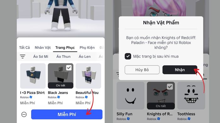 Hướng dẫn tạo avatar Roblox - bước 3