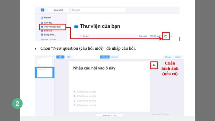 Hướng dẫn sử dụng phần mềm Plickers, bước 2