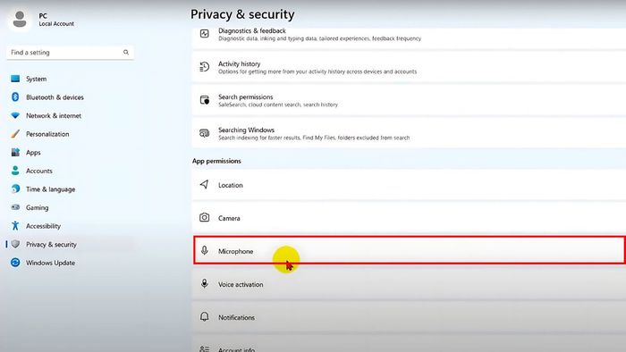 Hướng dẫn cấp quyền cho Messenger sử dụng micro trên máy tính với Windows - Bước 3