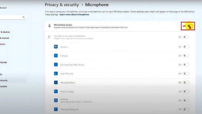 Hướng dẫn cấp quyền cho Messenger sử dụng micro trên máy tính với Windows - Bước 4