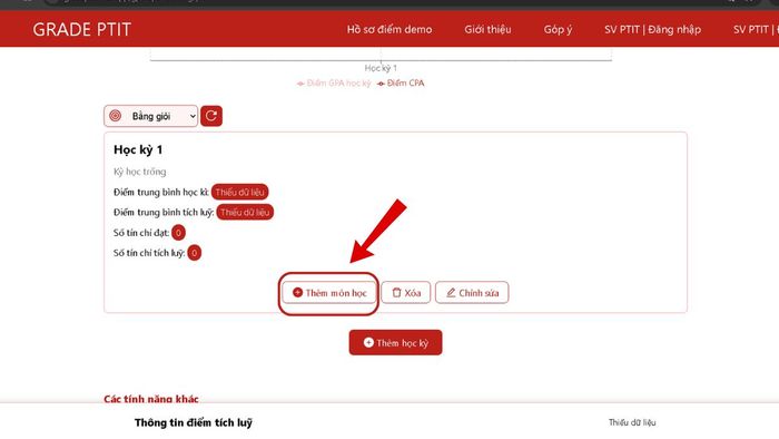 Hướng dẫn thao tác trên web Grand PTIT để tính GPA