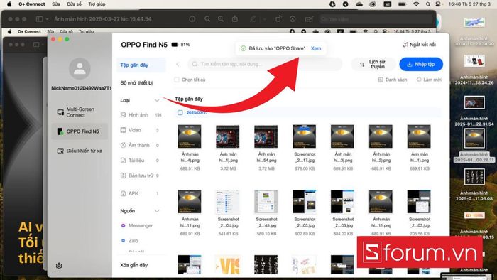 Hướng dẫn quản lý tệp MacBook từ xa trên OPPO Find N5 chỉ trong vài phút – bước 10