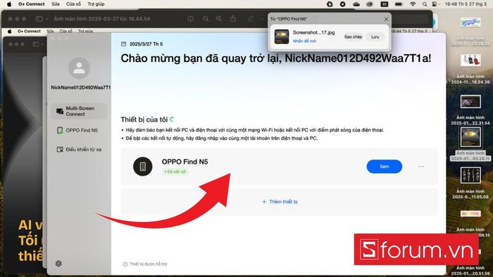 Hướng dẫn quản lý tệp MacBook từ xa trên OPPO Find N5 chỉ trong vài phút – bước 4