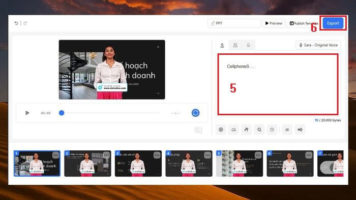 cách sử dụng DeepBrain AI sáng tạo video chuyển PowerPoint thành video bước 4