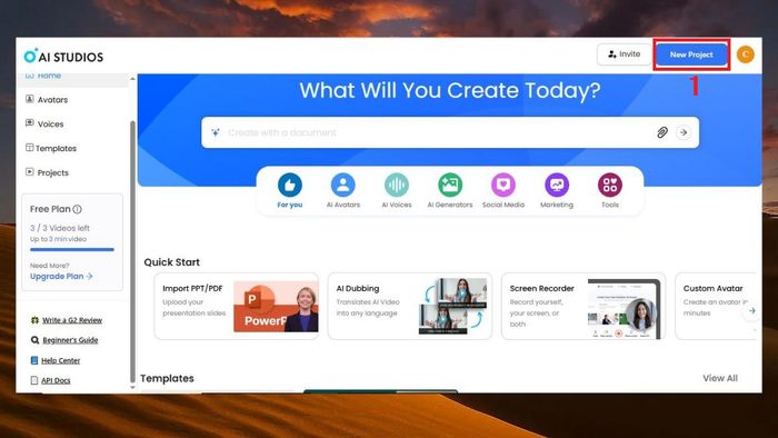 Hướng dẫn sử dụng DeepBrain AI chuyển PowerPoint thành video - Bước 1