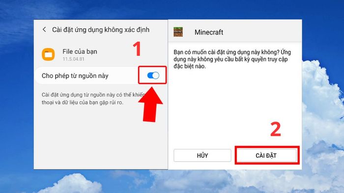 Hướng dẫn cài đặt Minecraft 1.19.10 tiếng Việt APK - bước 3