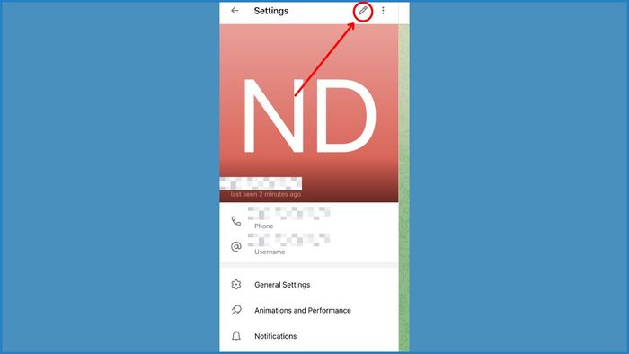 Hướng dẫn đổi tên Telegram trên máy tính - bước 2