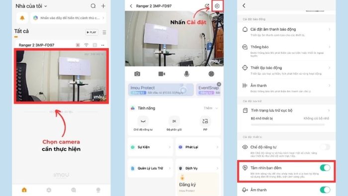 Cách kích hoạt đèn cho camera Imou