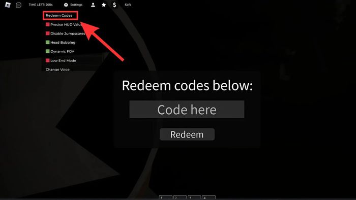Cách nhập mã code Skinwalkers - bước 2