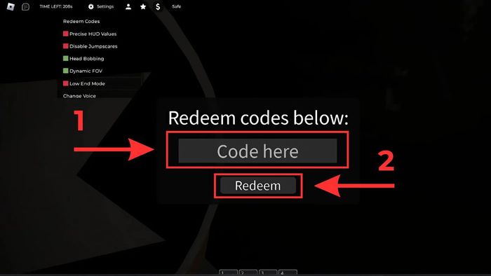 Cách nhập mã code Skinwalkers - bước 3