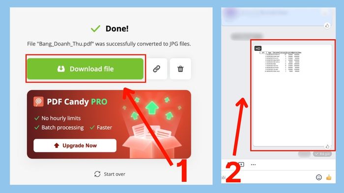Cách chụp màn hình Excel gửi Zalo bằng PDF Candy - bước 3