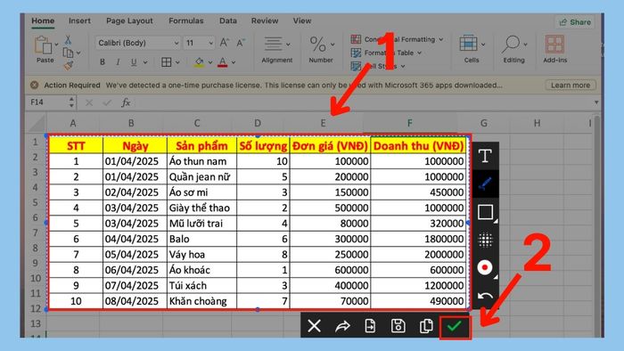 Cách chụp màn hình Excel gửi Zalo trực tiếp trên Zalo - bước 2