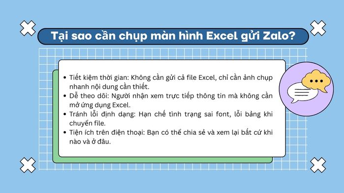 Lý do nên chụp màn hình Excel gửi Zalo?
