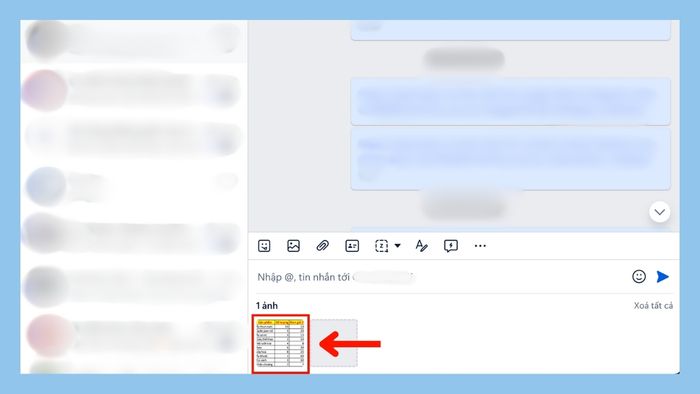 Cách chụp màn hình Excel gửi Zalo trực tiếp trên Zalo - bước 3