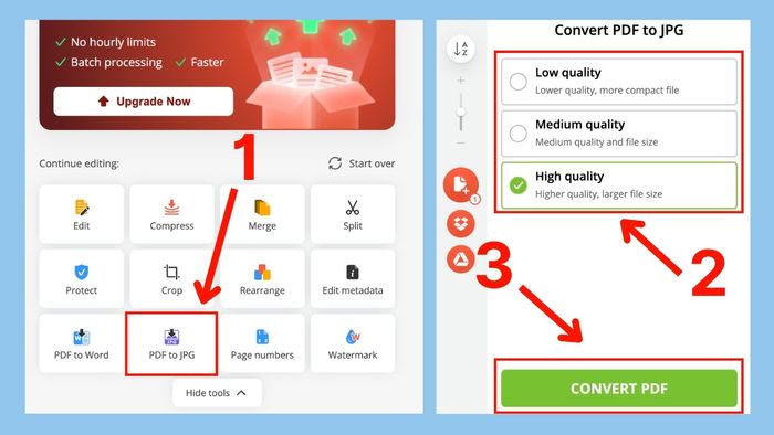 Cách chụp màn hình Excel gửi Zalo bằng PDF Candy - bước 2