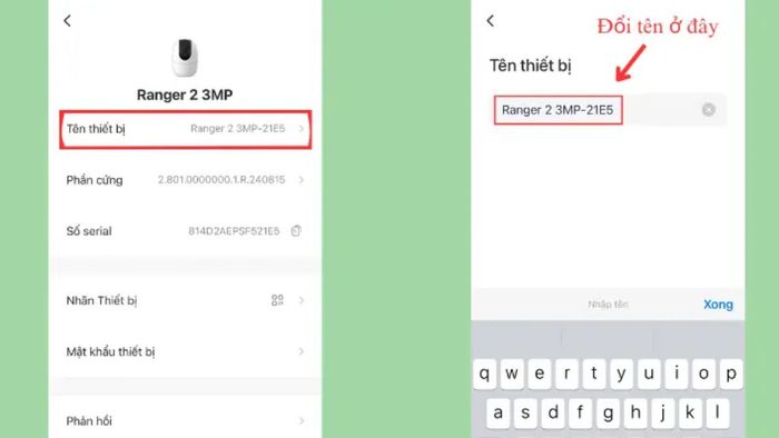 Hướng dẫn đổi tên camera Imou - bước 4