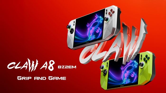 Claw A8 trang bị màn hình 8 inch FHD+ với tần số quét 120Hz, kết hợp vi xử lý AMD Ryzen Z2 Extreme hiệu suất cao
