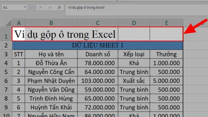 2 cách tạo phím tắt gộp ô trong Excel cực kỳ đơn giản 1