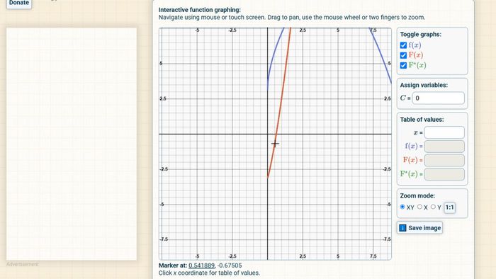 Website vẽ đồ thị hàm số Integral Calculator