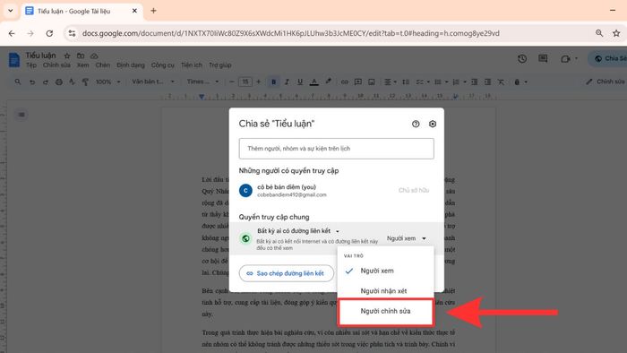 2 phương pháp đơn giản để cấp quyền chỉnh sửa trên Google Docs 6