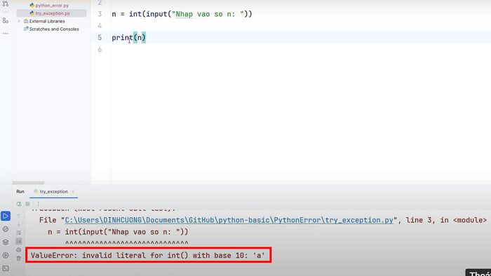 Khái niệm về lỗi ngoại lệ trong Python