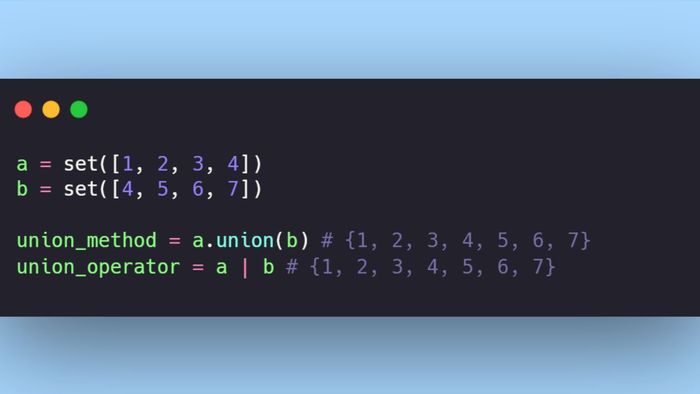Sử dụng toán tử & để tìm giao của hai tập hợp trong Python