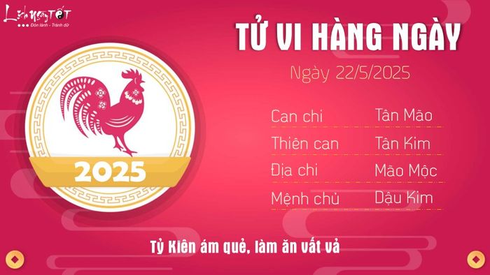 Tử vi hàng ngày 22/5/2025 - Dậu
