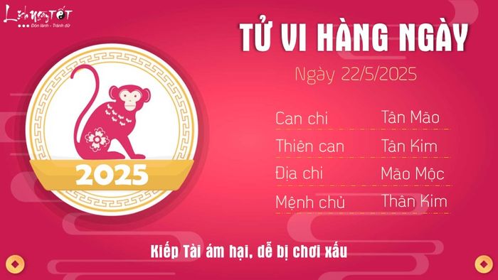 Tử vi hàng ngày 22/5/2025 - Thân
